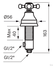 Zawór do zmywarki do montażu w zlewozmywaku VLV284 Mosiężny Srebrny Chromowany