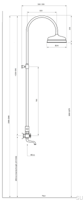 Zestaw prysznicowy Classic z wylewką wannową XCOL022 Mosiężny Srebrny Chromowany