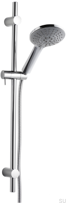 Drążek prysznicowy z regulowanym uchwytem ściennym ZSAL194 Mosiężny Srebrny Chromowany