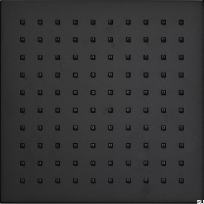 Głowica prysznicowa deszczownica podtynkowa kwadratowa 200 ZSOF075 Mosiężna Czarna Matowa