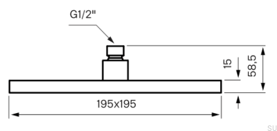 Głowica prysznicowa deszczownica podtynkowa kwadratowa 200 ZSOF075 Mosiężna Czarna Matowa