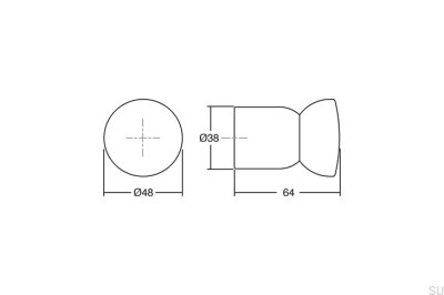 Wieszak ścienny Piece 48 Drewniany Orzech Włoski z Korkiem Eco