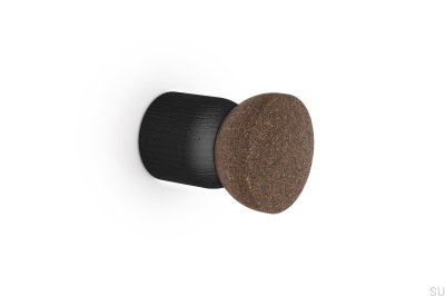 Wieszak ścienny Piece 48 Drewniany Dębowy Czarny Mat z Korkiem Eco