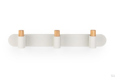 Wieszak ścienny Casey Rack 340 Aluminiowy Biały z Drewnem Dębowym