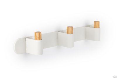 Wieszak ścienny Casey Rack 340 Aluminiowy Biały z Drewnem Dębowym