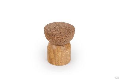 Stoper do drzwi Podłogowy Piece 48 Drewniany Dębowy z Korkiem