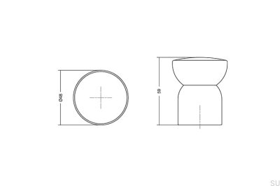 Stoper do drzwi Podłogowy Piece 48 Drewniany Dębowy z Korkiem