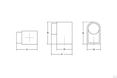 Stoper do drzwi Podłogowy Casey 47 Metalowy Brązowy