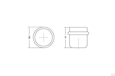 Stoper do drzwi Podłogowy Luv 36 Metalowy Czarny Mat