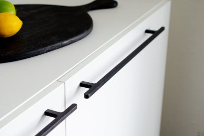 Uchwyt meblowy podłużny Flat Line 430 Aluminium Czarne