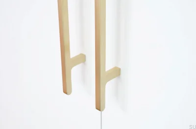 Uchwyt meblowy podłużny Flat Line 430 Mosiądz Szczotkowany Nielakierowany