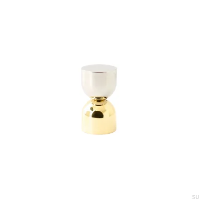 Gałka meblowa Kokeshi Mix 1832 Stal Polerowana z Mosiądzem Polerowanym Nielakierowany