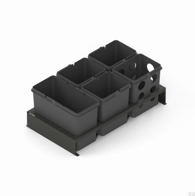 System pojemników do segregacji odpadów Merida 80x45 Ciemnoszary
