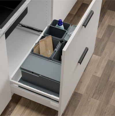 System pojemników do segregacji odpadów Merida 80x45 Ciemnoszary
