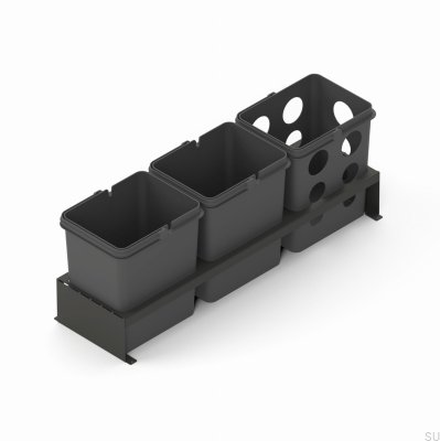 System pojemników do segregacji odpadów Merida 80x35 Ciemnoszary