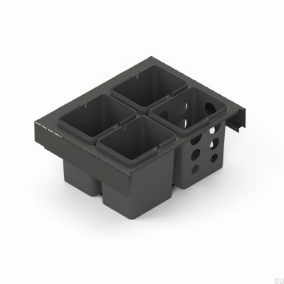 System pojemników do segregacji odpadów Toledo 60x45 Ciemnoszary
