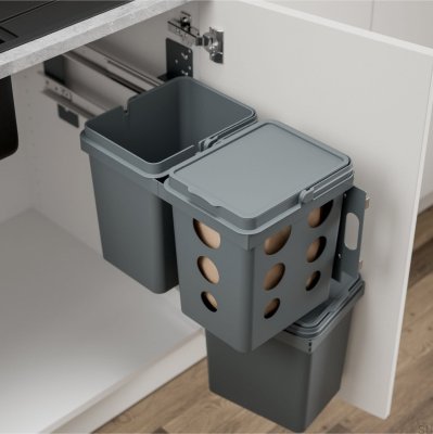 System pojemników do segregacji odpadów Alicante 27x42 Ciemnoszary