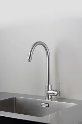 Bateria kuchenna Linear Mosiężna Srebrna ze Złączem Europejskim