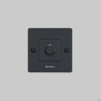 Ściemniacz z włącznikiem z logotypem LED Linear 1G 250W Stalowy Czarny Standard Europejski