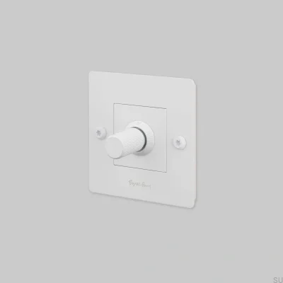 Ściemniacz z włącznikiem z logotypem LED Linear 1G 250W Stalowy Biały Standard Europejski