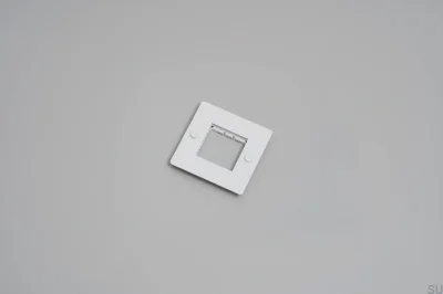 Ramka bez wypełnienia bez logotypu Plate 1G Stalowa Biała Standard Europejski