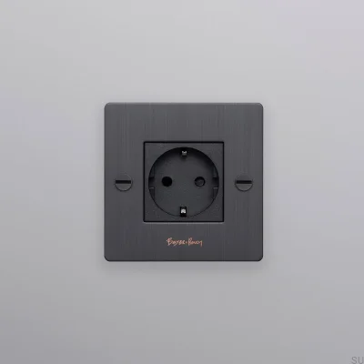 Gniazdo pojedyncze z logotypem Typ F Cross 1G Mosiężne Palony Brąz Standard Europejski