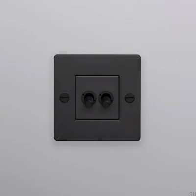 Włącznik podwójny bez logotypu Cross 1G Stalowy Czarny Standard Europejski