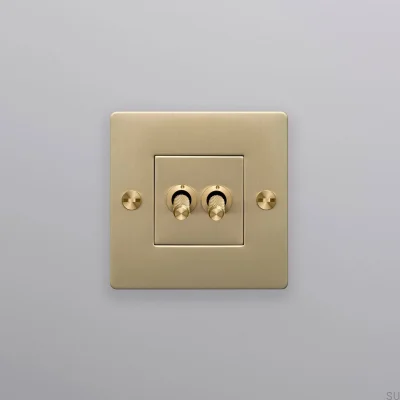 Włącznik podwójny bez logotypu Cross 1G Mosiężny Standard Europejski