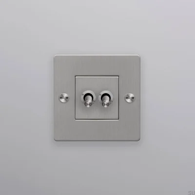 Włącznik podwójny bez logotypu Cross 1G Stalowy Srebrny Standard Europejski