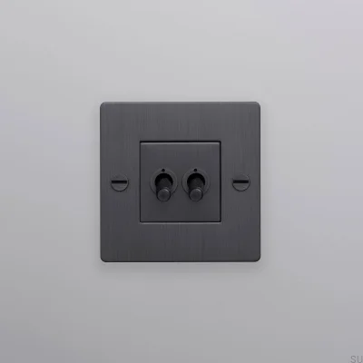 Włącznik podwójny bez logotypu Cross 1G Mosiężny Palony Brąz Standard Europejski