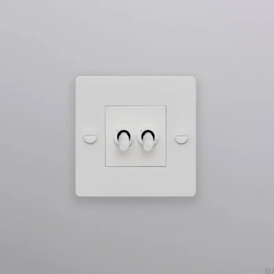 Włącznik podwójny bez logotypu Cross 1G Stalowy Biały Standard Europejski