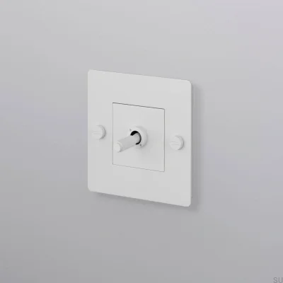 Włącznik pojedynczy bez logotypu Cross 1G Stalowy Biały Standard Europejski