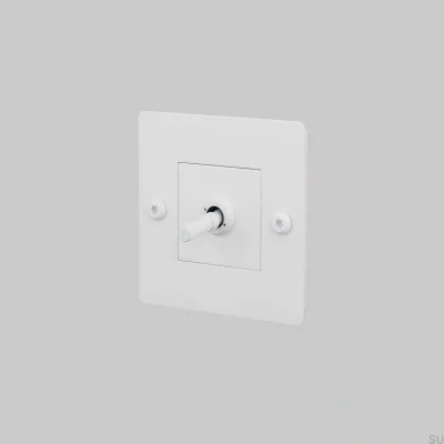 Włącznik pojedynczy bez logotypu Linear 1G Stalowy Biały Standard Europejski