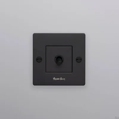 Włącznik pojedynczy z logotypem Cross 1G Stalowy Czarny Standard Europejski