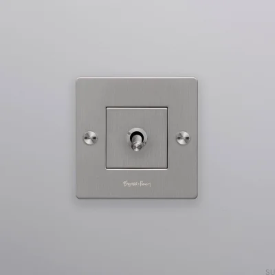 Włącznik pojedynczy z logotypem Cross 1G Stalowy Srebrny Standard Europejski