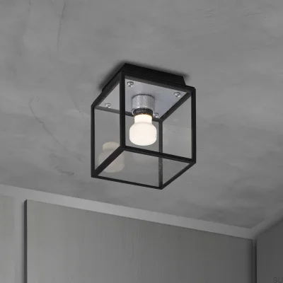 Lampa sufitowa Caged Wet S Stalowa Srebrna