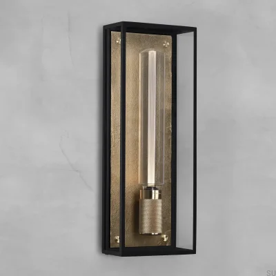 Lampa ścienna Caged Wet L Mosiężna