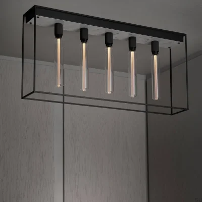 Lampa sufitowa Caged Cross 5.0 Stalowa Biały Marmur
