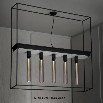 Lampa sufitowa Caged Cross 5.0 Stalowa Biały Marmur