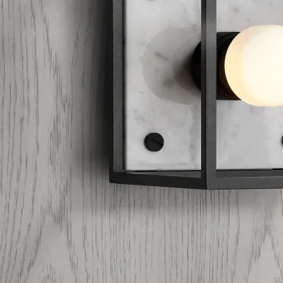 Lampa ścienna Caged Cross S Stalowa Biały Marmur