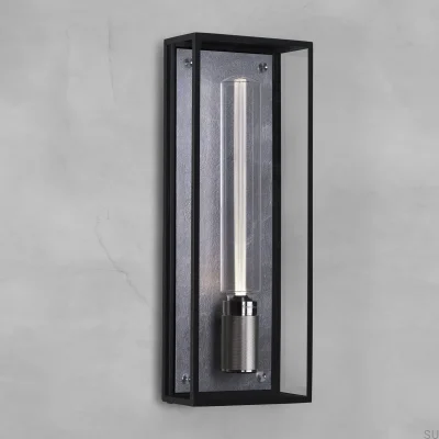 Lampa ścienna Caged Wet L Stalowa Srebrna