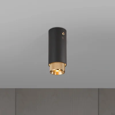 Lampa sufitowa punktowa Exhaust Cross Stalowa Grafitowa ze Mosiężnym