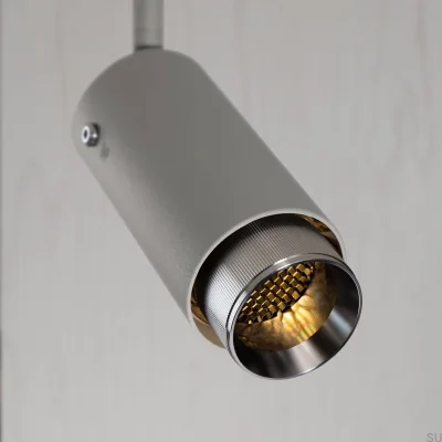 Lampa szynowa punktowa Exhaust Linear Stalowa Szara ze Srebrnym
