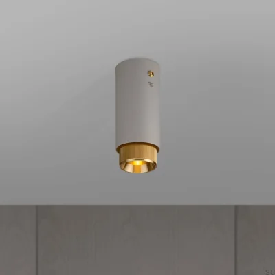 Lampa sufitowa punktowa Exhaust Linear Stalowa Szara ze Mosiężnym