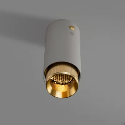 Lampa sufitowa punktowa Exhaust Linear Stalowa Szara ze Mosiężnym