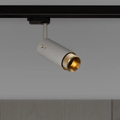 Lampa szynowa punktowa Exhaust Cross Stalowa Szara z Mosiężnym