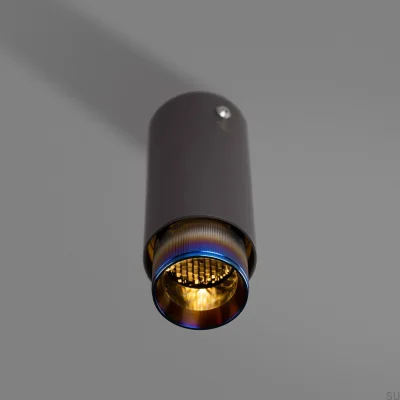 Lampa sufitowa punktowa Exhaust Linear Stalowa Grafitowa z Paloną Stalą