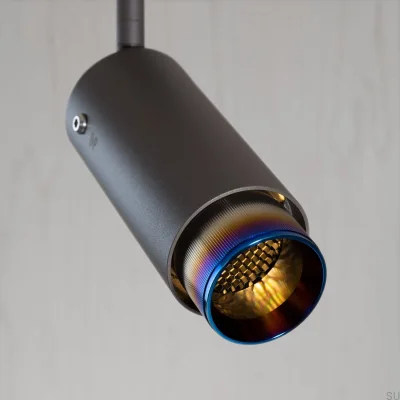 Lampa szynowa punktowa Exhaust Linear Stalowa Grafitowa z Paloną Stalą