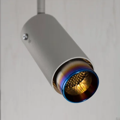 Lampa szynowa punktowa Exhaust Linear Stalowa Szara z Paloną Stalą