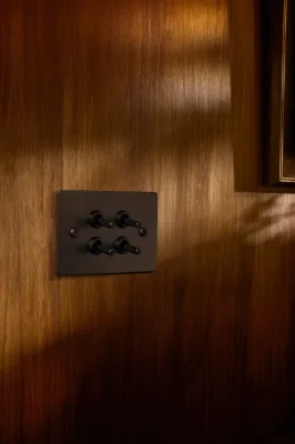 Zestaw dekoracyjny do włącznika Detail Linear Mosiężny Palony Brąz